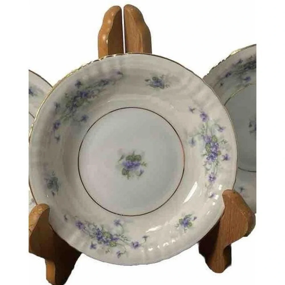 Johann Haviland Violet pattern bowls‎ set of 8- 6In floral/ vintage